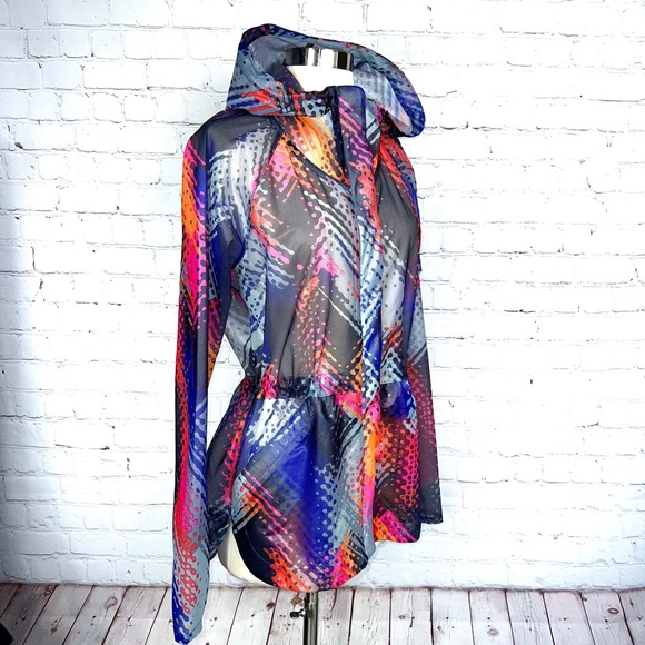 🚫SOLD! •🏃‍♀️NWOT |•ATHLETA•| Lava Hype Run Multicolor Jacket 🏃‍♀️ - Picture 2 of 16